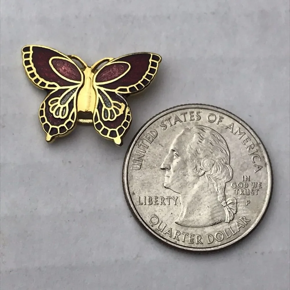 Small Multi Color Vintage Jewelry Butterfly Enamel Pin Brooch Elegant